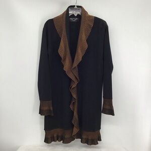 ANGELZ Design by Sabri Ozel Fine Merino Wool Cardigan Sweater Black Size Medium